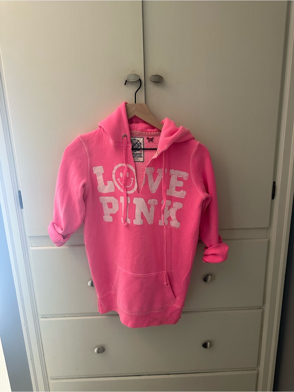 PINK Victoria's Secret Hot Pink 'LOVE PINK' Hoodie
